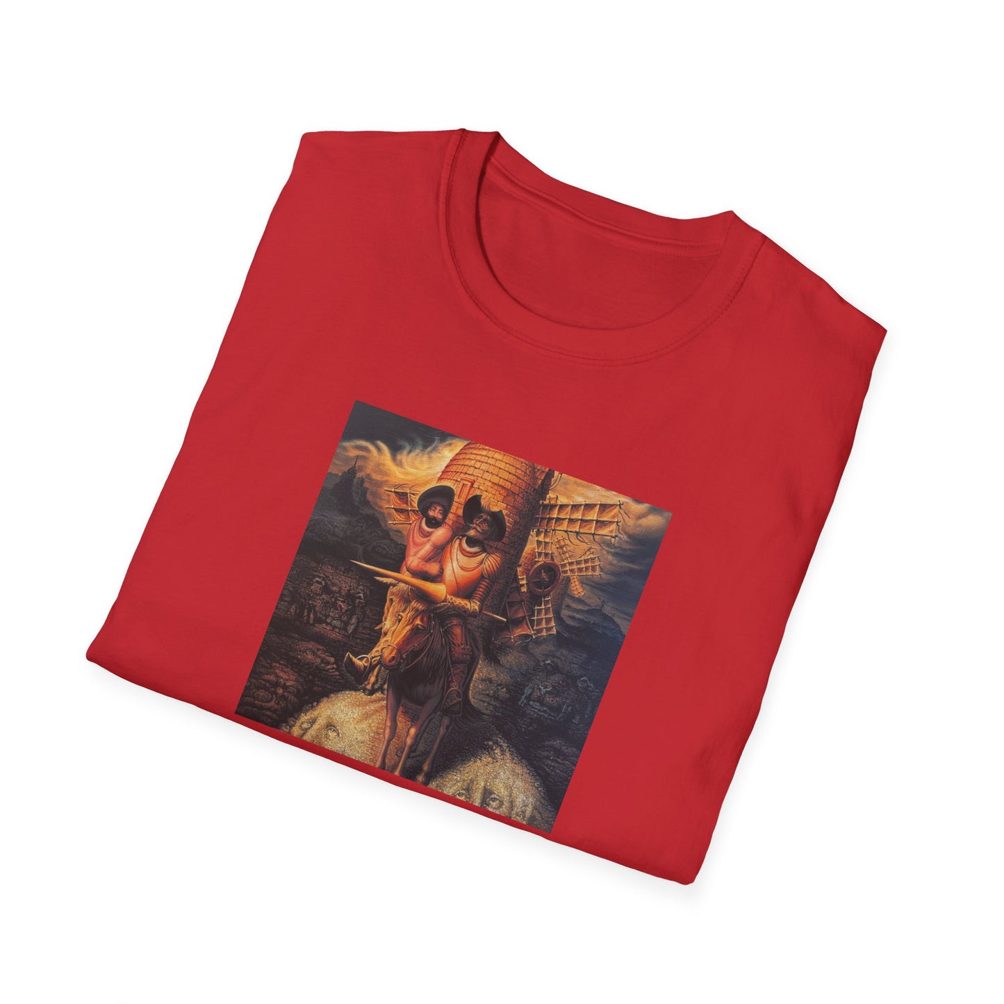 Surreal Don Quixote Art T-Shirt — Vintage Abstract Literary Portrait