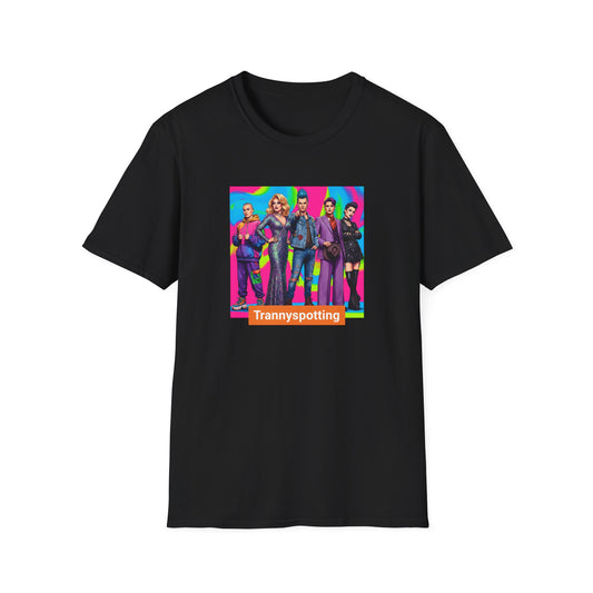 Transgender Pride Pop-Art T-Shirt — "Trannyspotting" Retro Cast Design