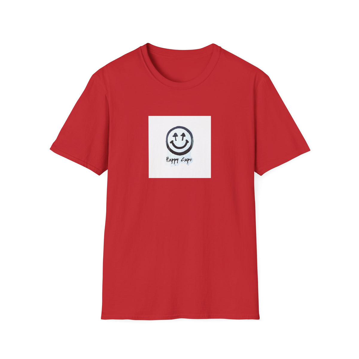 Happy Caps Smile Tee — Smiley Face Graphic T-Shirt