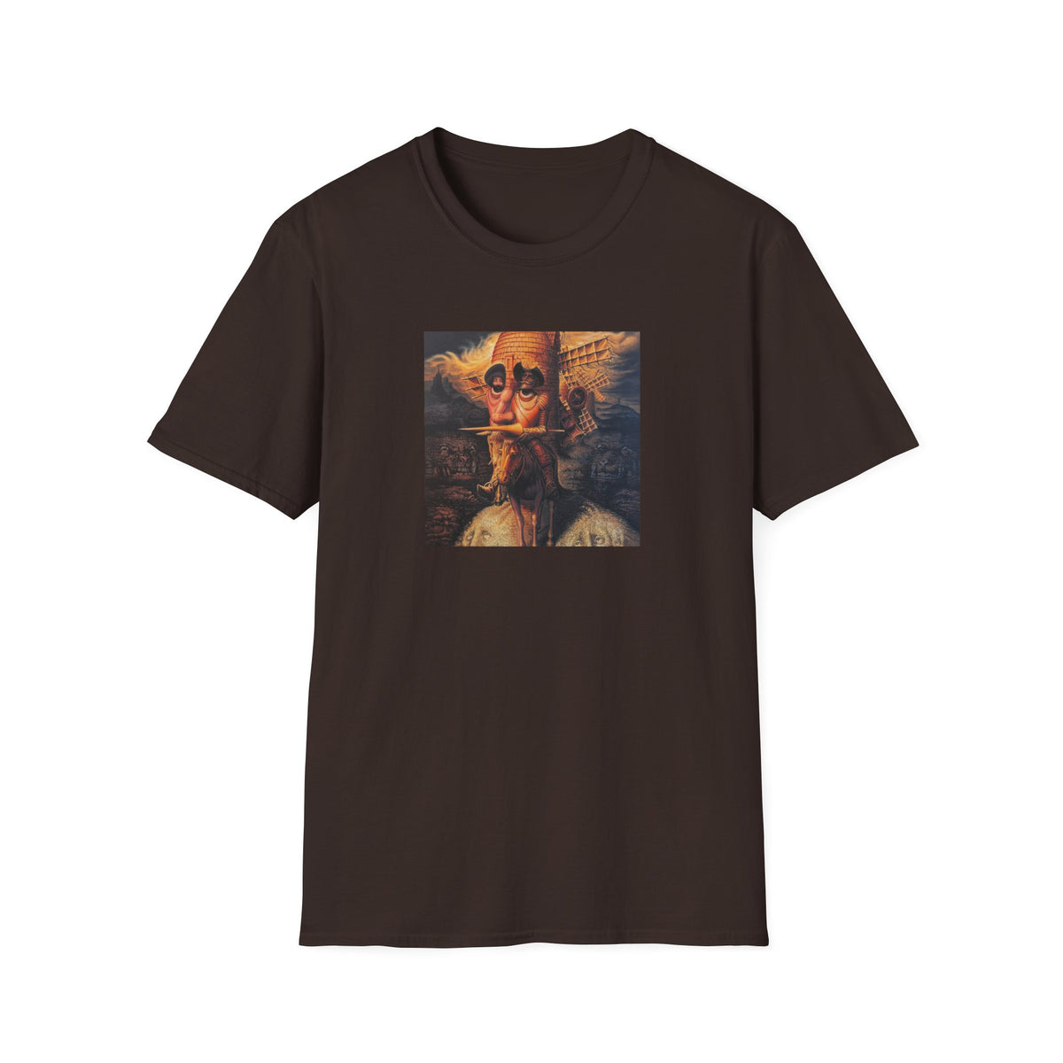 Surreal Don Quixote Art T-Shirt — Vintage Abstract Literary Portrait