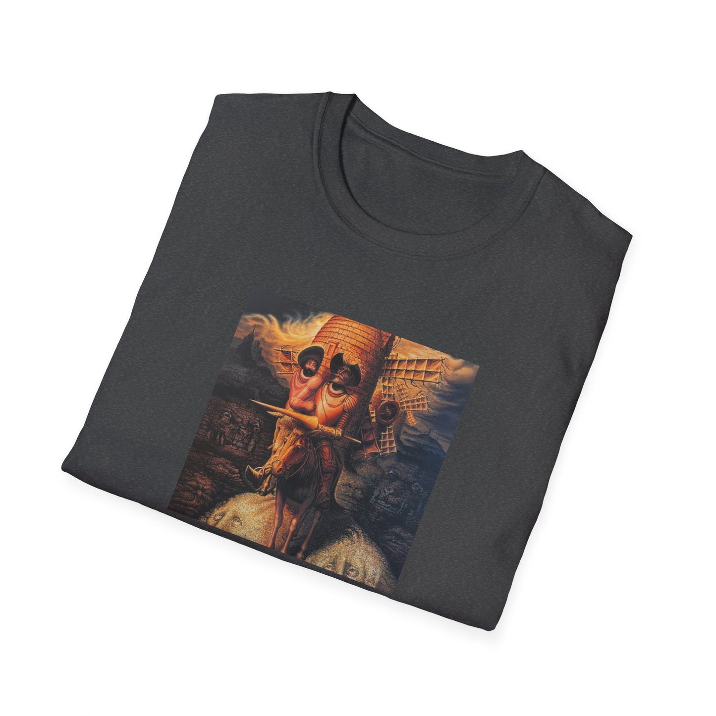 Surreal Don Quixote Art T-Shirt — Vintage Abstract Literary Portrait