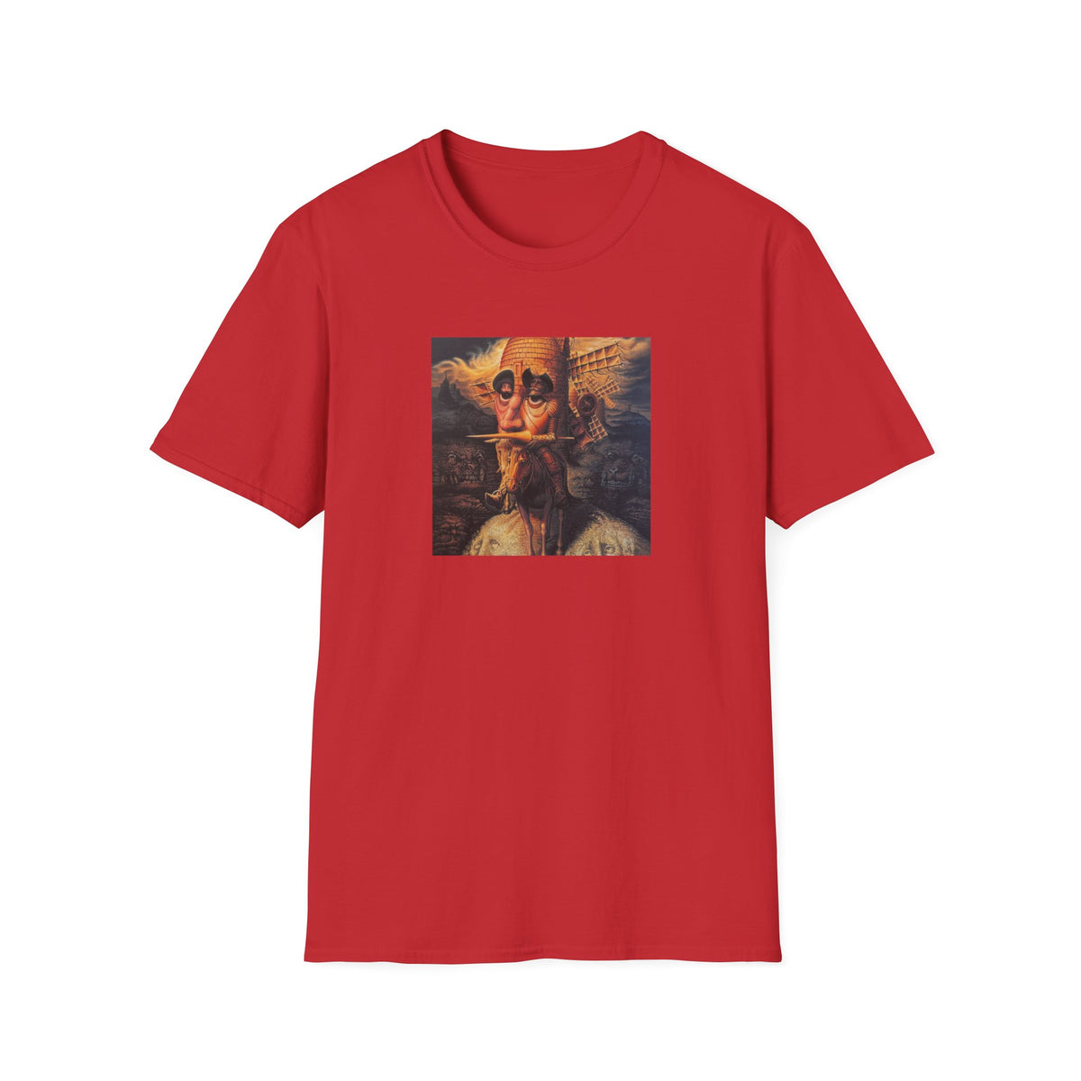 Surreal Don Quixote Art T-Shirt — Vintage Abstract Literary Portrait