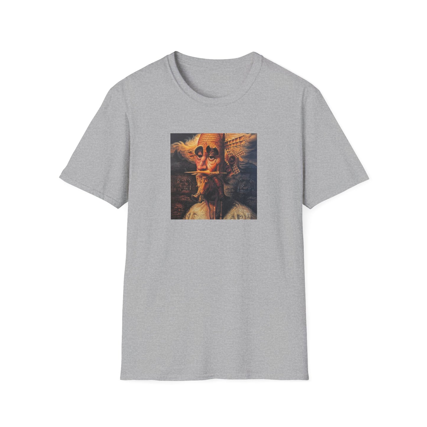 Surreal Don Quixote Art T-Shirt — Vintage Abstract Literary Portrait