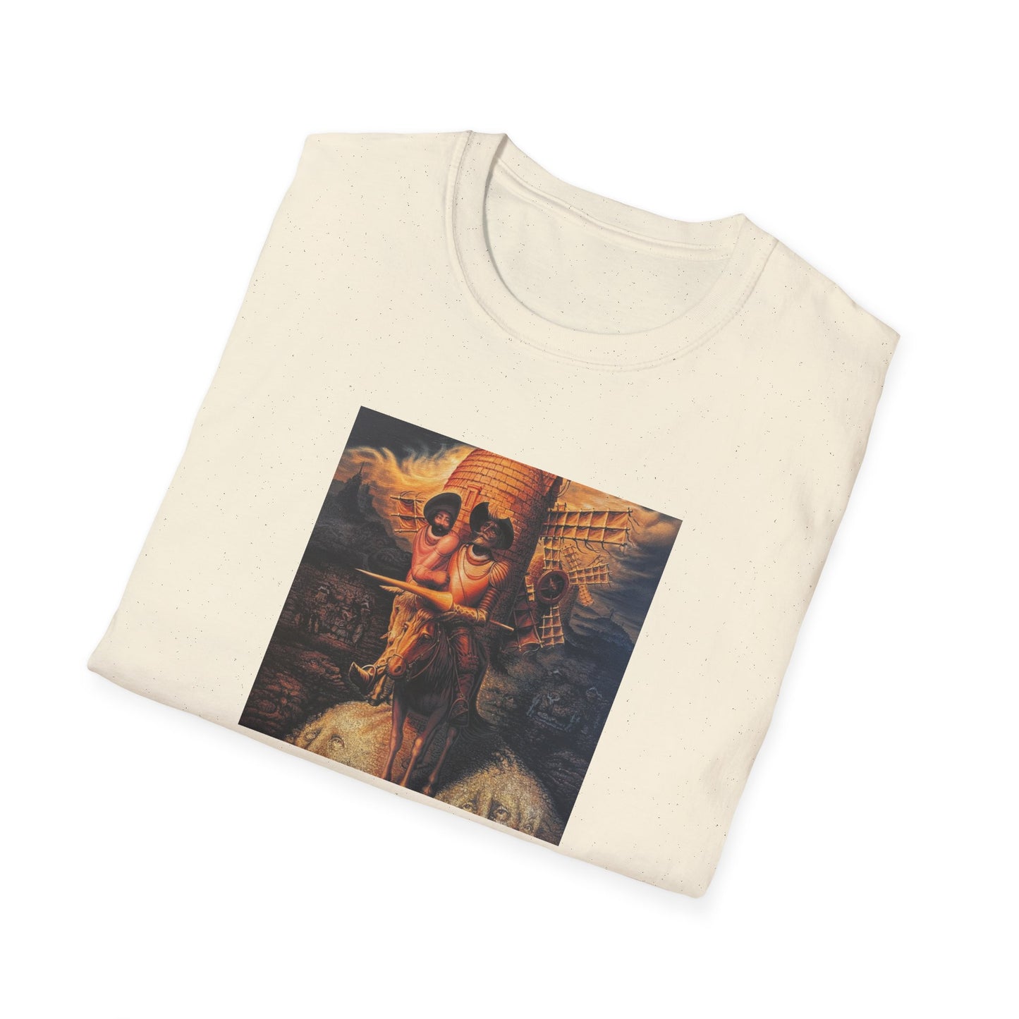 Surreal Don Quixote Art T-Shirt — Vintage Abstract Literary Portrait