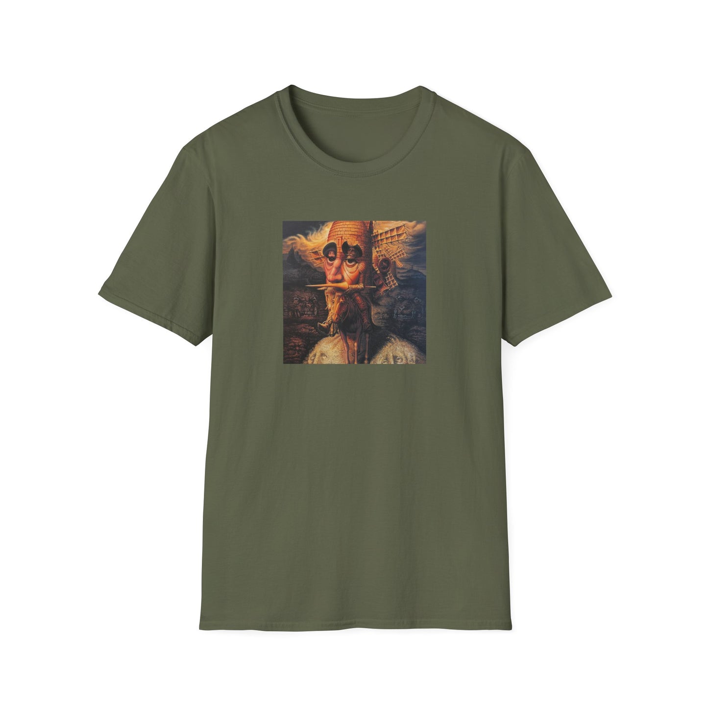 Surreal Don Quixote Art T-Shirt — Vintage Abstract Literary Portrait