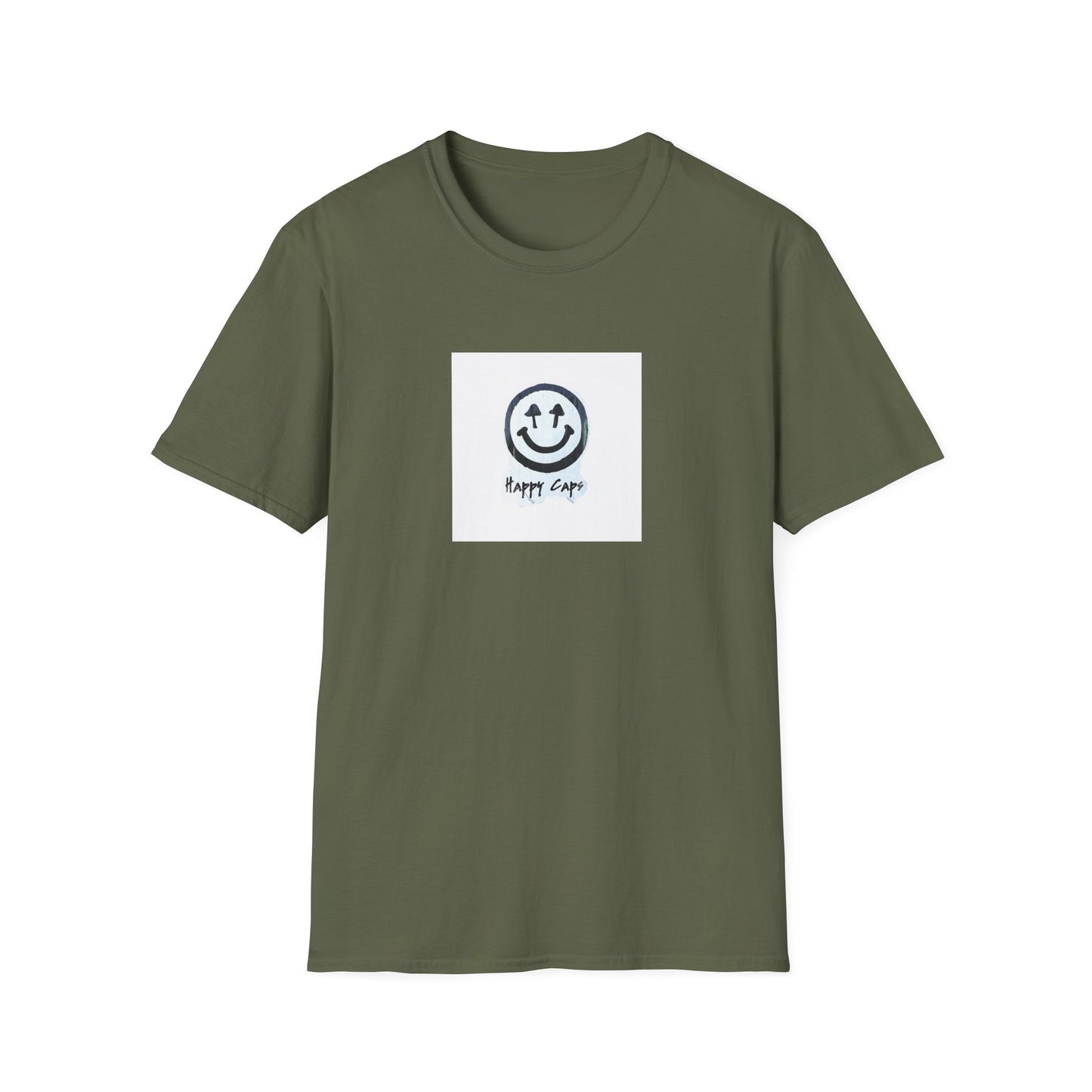 Happy Caps Smile Tee — Smiley Face Graphic T-Shirt