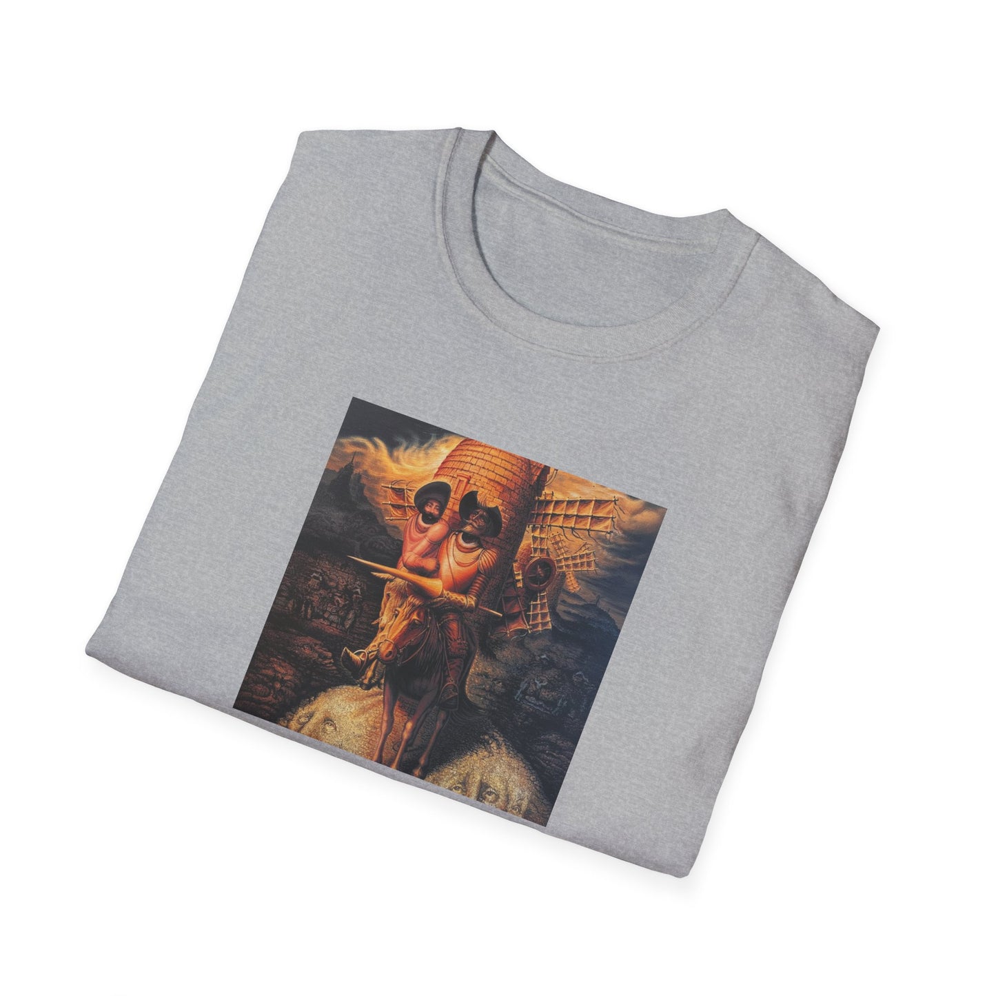 Surreal Don Quixote Art T-Shirt — Vintage Abstract Literary Portrait