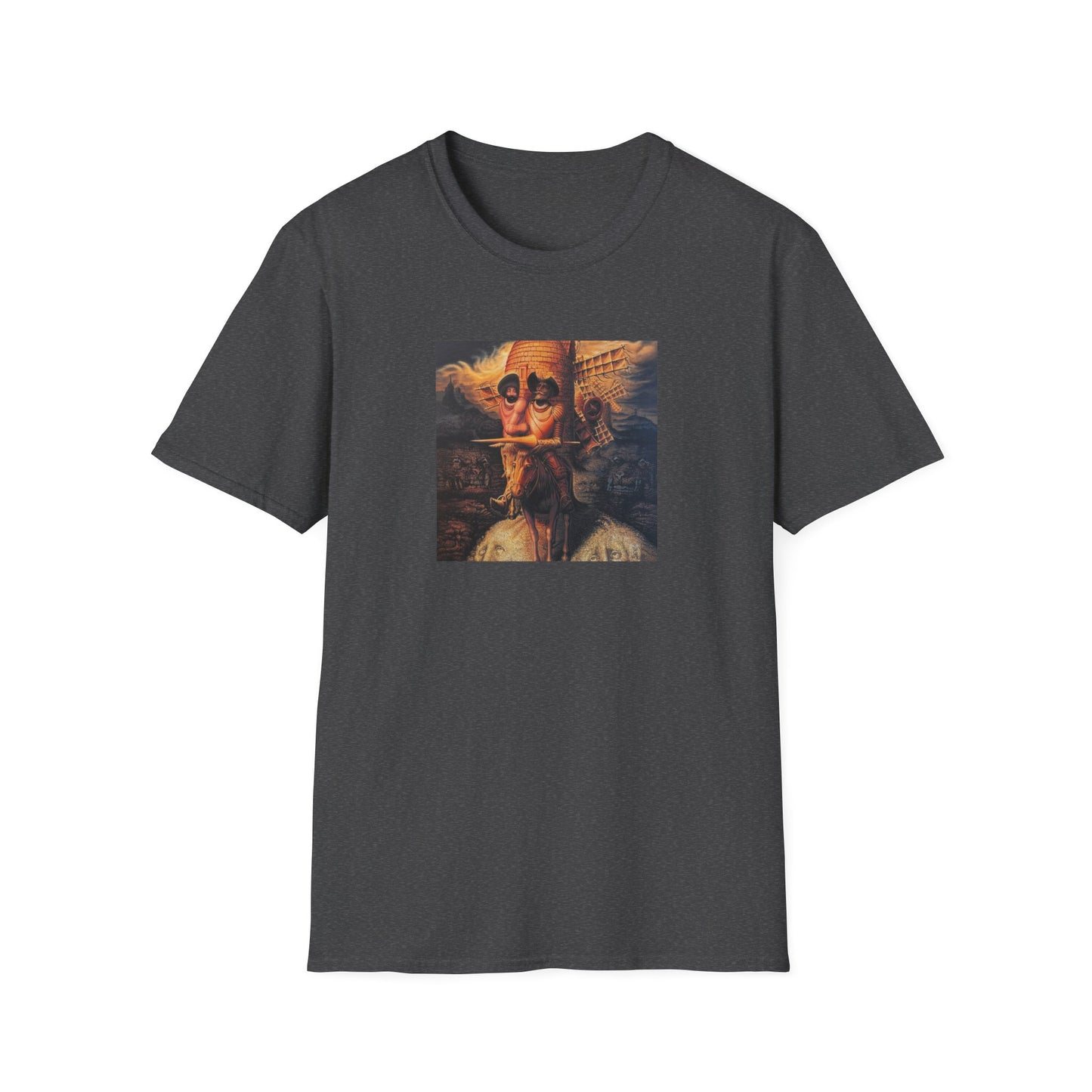 Surreal Don Quixote Art T-Shirt — Vintage Abstract Literary Portrait