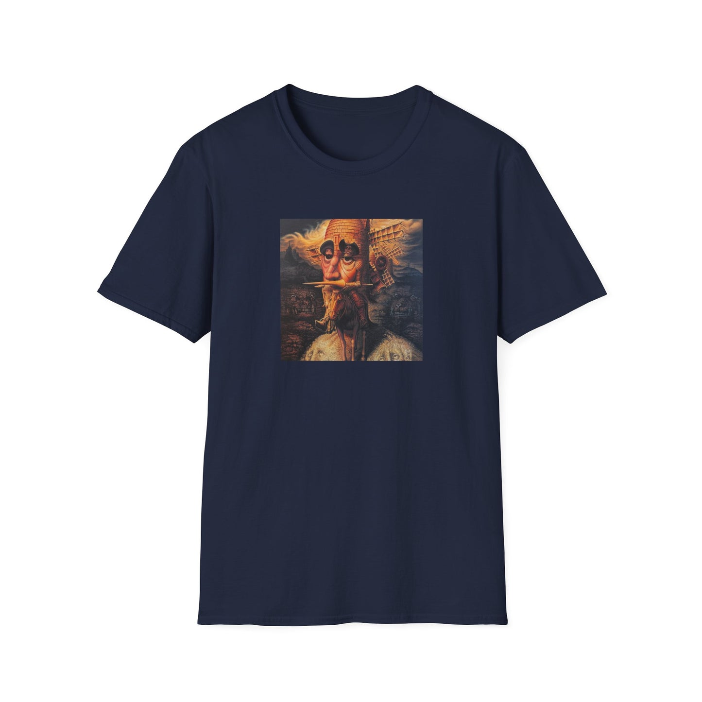 Surreal Don Quixote Art T-Shirt — Vintage Abstract Literary Portrait